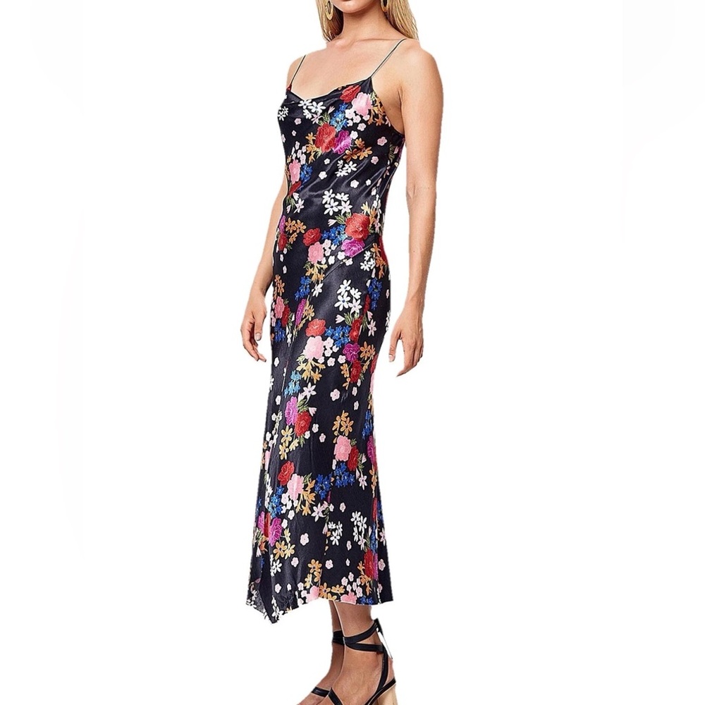 Bec & Bridge Cha Cha Midi Dress Floral Print Spaghetti Straps Australia Made 2